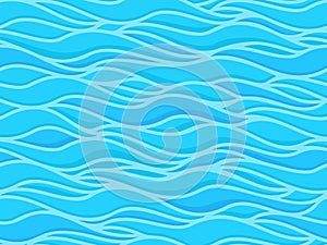 Blue ocean water splash waves seamless pattern. Ocean water waves and splashes, water ripple vector background