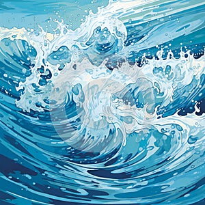 Blue ocean wave background