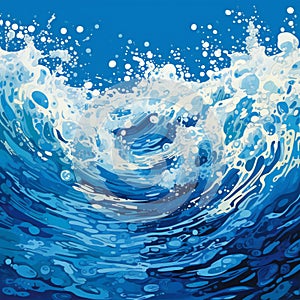 Blue ocean wave background