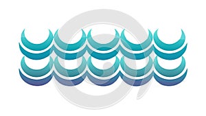 Blue Ocean Wave Border Pattern Vector vector design Generative AI