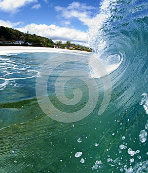 Blue Ocean Wave on the North Shore of Hawaii