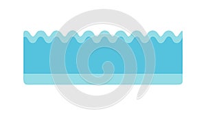 Blue Ocean Wave Pattern Border Graphic in Flat Style, vector design Generative AI