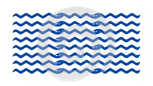 Blue Ocean Wave Pattern Texture Vector Art, vector design Generative AI