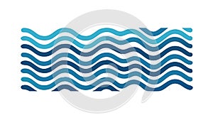Blue Ocean Wave Pattern Vector, vector design Generative AI