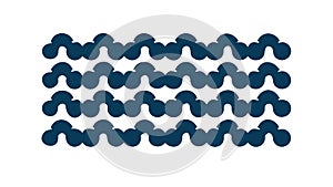 Blue Ocean Wave Seamless Pattern, vector design Generative AI