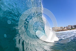 Blue Ocean Wave Swimming Encounter