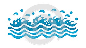 Blue Ocean Waves Pattern Decorative Border, vector design Generative AI