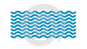 Blue Ocean Waves Seamless Horizontal Pattern, vector design Generative AI