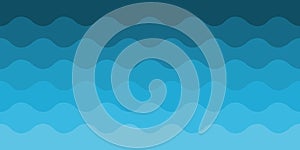 Blue ocean waves seamless pattern