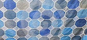 Blue octagon patter texture