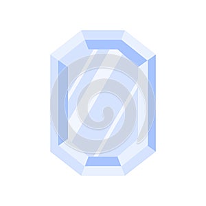 Blue octagon precious stone or gem