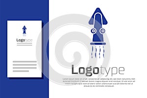 Blue Octopus icon isolated on white background. Logo design template element. Vector.