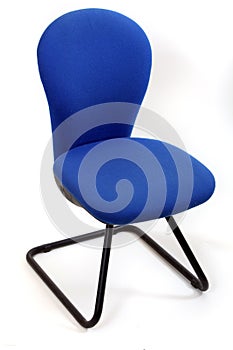 Blue office chair isolated on white