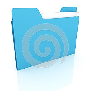 blue office folder containing document papers