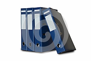 Blue office folder isolated on white