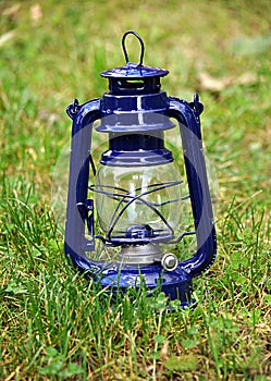 Blue oil lamp