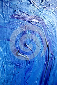 Azul pintura al óleo a mano de cerca 