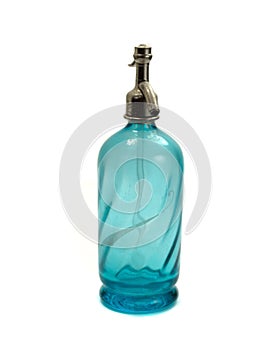Blue old glass siphon