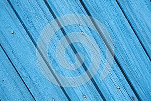 Blue old painted background made of wooden boards