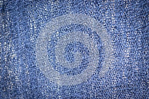 Blue old towel close-up fabric and texture background