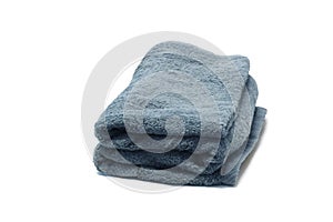 Blue one towel on a white background