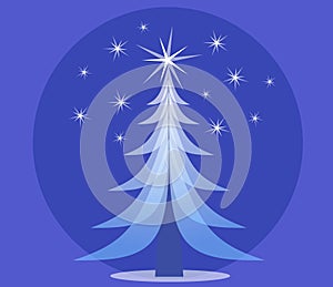 Blue Opaque Christmas Tree photo