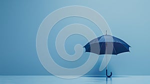 The blue open umbrella.AI generated image