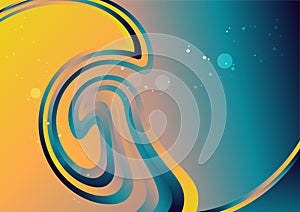 Blue and Orange Abstract Gradient Twirling Background