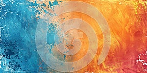 Blue and orange abstract painting. AIG51A photo
