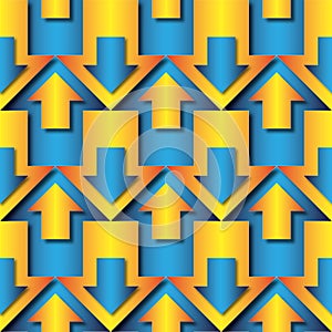 Blue and orange arrows pattern