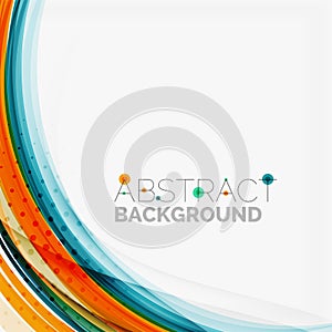 Blue and orange color line abstract background