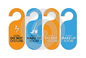 Blue and orange door tags