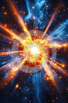 Blue Orange Explosion Stars