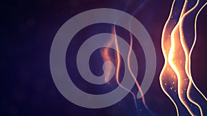 blue and orange lighting winking soft objects - abstract 3D rendering