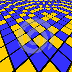 Blue and orange mosaic