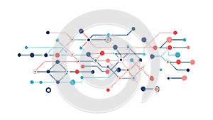 Blue & Orange Network Connections: Global Tech & Data Grid, vector design Generative AI