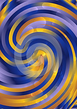 Blue Orange and Purple Abstract Twirl Background