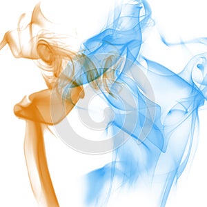 Blue and orange of smoke background