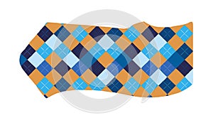 Blue and Orange Tile Pattern, vector design Generative AI