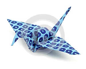 Blue Origami Paper Folded Bird