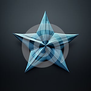 Blue Origami Star Image On Dark Background - Stock Photography