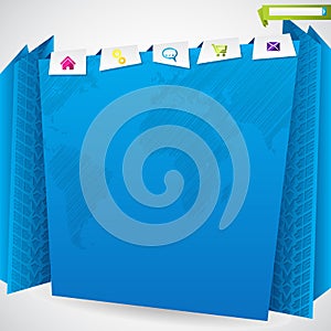 Blue origami website template