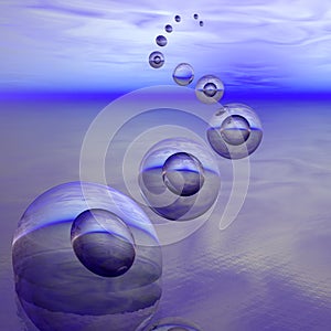 Blue Outer Space Bubbles