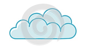 Blue Outline Cloud Graphic, vector design Generative AI