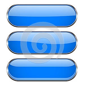 Blue oval buttons with chrome frame