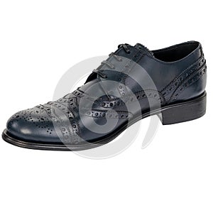 Blue Oxford Shoe with Perforated Brogue Detailing