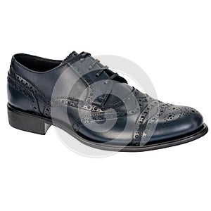 Blue Oxford Shoe with Perforated Brogue Detailing