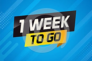 1 week to go word concept vector illustration