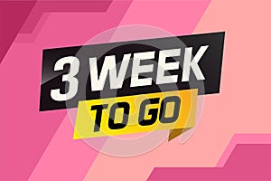 3 week to go word concept vector illustration
