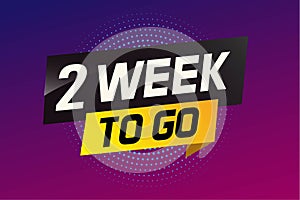 2 week to go word concept vector illustration